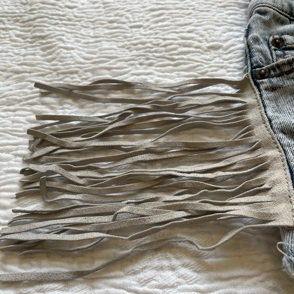 Vintage Havana Tassel Jean Shorts 27 - Picture 2 of 7